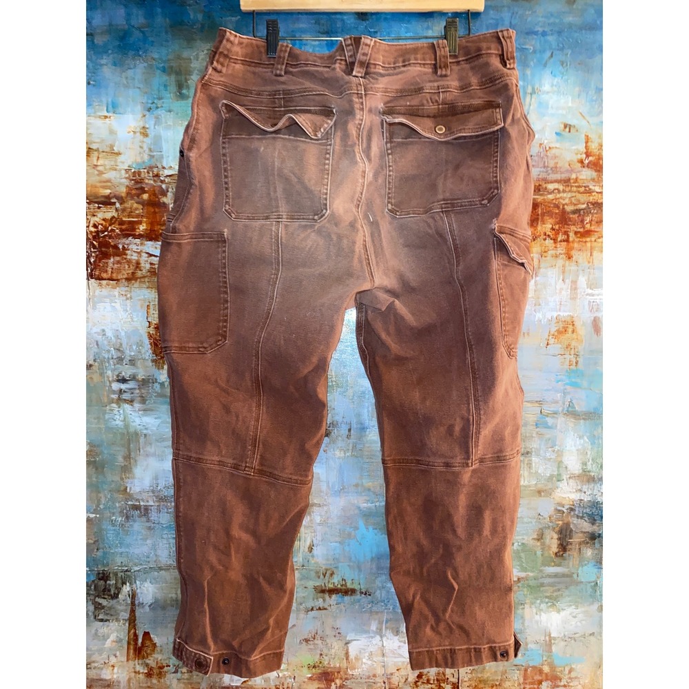 Duluth Trading Co Womens 18W Regular Brown Canvas Cargo Utility Pants‎ Workwear - Picture 2 of 5